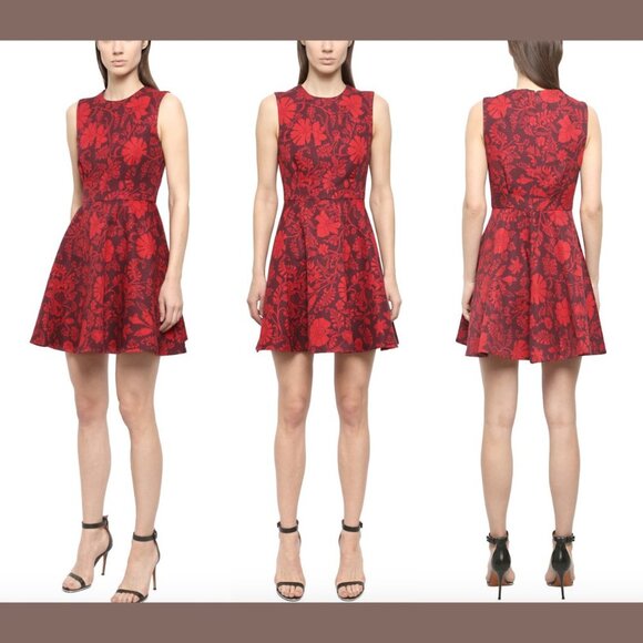 NWT! $687 Jill Stuart Aydan Mini Dress Red Multi [ SZ 8 ]‎